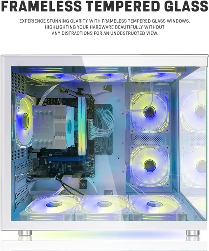 Vista 3 de MTG Khuno Gaming Tower PC- Intel Core i7 4ª generación, GTX 1660S 6GB 192bits, 16GB RGB ARGB Ram, 1TB Nvme, combo de cámara web gamer, Windows 11 Pro