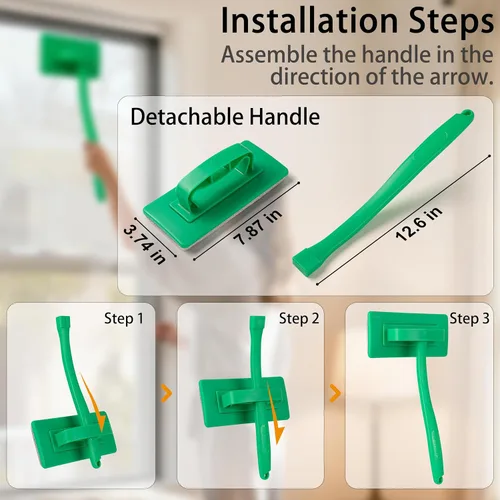 Vista 6 de MyLifeUNIT 2 paquetes de limpiador de pantalla de malla, cepillo de limpieza de pantalla de ventana desmontable, herramienta de limpieza de pantalla