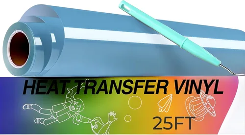 Vista 17 de HTVRONT Rollo de vinilo de transferencia de calor HTV – 12 pulgadas x 25 pies, vinilo negro para planchar para camisetas, fácil de desmalezar