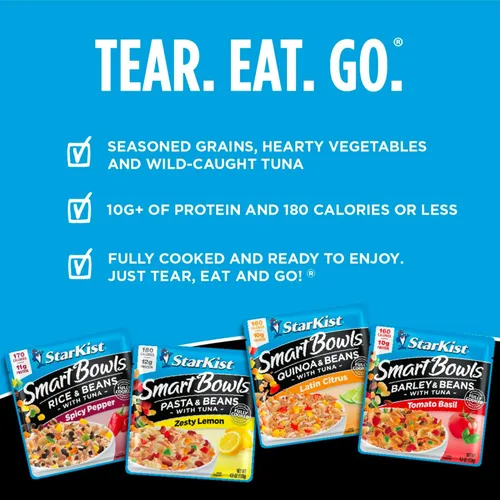Vista 9 de Starkist Smart Bowls, Tomate Albahaca Cebada y Frijoles Atún, 4.5 oz (Paquete de 3)