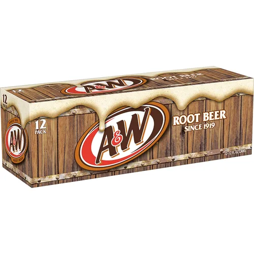 Vista 9 de A&W Root Beer Soda, latas de 12 onzas líquidas, paquete de 12