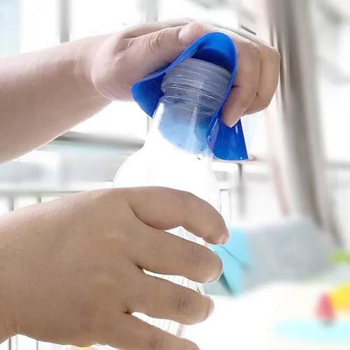 Vista 6 de Juego de 3, agarre de silicona para frascos, almohadillas multiusos para abrebotellas y tapas de botellas, posavasos redondos de cocina (naranja)