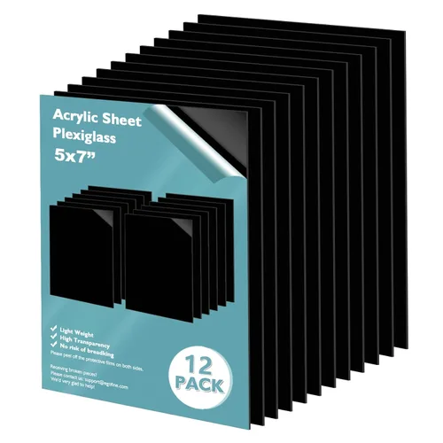 Vista 64 de Egofine Láminas de Plexiglás Láminas de Acrílico Paquete de 12 de 8.5x11'' 0.04 de Grosor Plástico Transparente Fundido Cristal Plexi Transparente