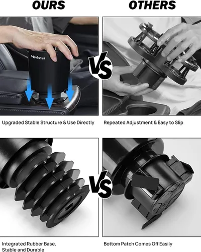 Vista 3 de JOYTUTUS Expansor de portavasos de automóvil mejorado con base desplazada, compatible con YETI Ramblers, Hydro Flask, grande para sostener botellas
