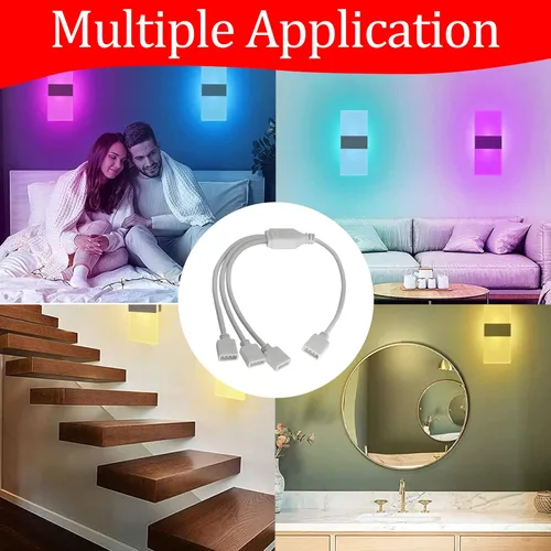 Vista 7 de Cable divisor en Y de 4 pines, divisor en Y, cable divisor LED, conector de tira LED flexible para SMD 5050 3528 2835 RGB tira de luz LED