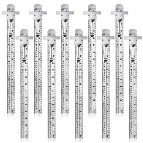 Vista 10 de 2 piezas de regla de bolsillo de 6 pulgadas 15 cm, regla de precisión flexible de acero inoxidable con clips desmontables, regla de bolsillo