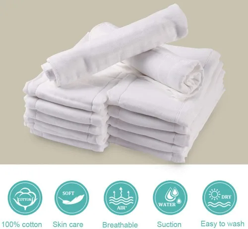 Vista 7 de Fasoar - Pañales de tela preplegados – Fundas de pañales lavables de 3 capas para bebés y niños pequeños, multiusos (10-35 libras), 6/10/12