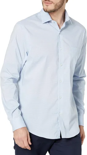 Vista 15 de Van Heusen Camisa de vestir para hombre, ajuste regular, ultra sin arrugas, cuello flexible, elástico a cuadros Albaricoque