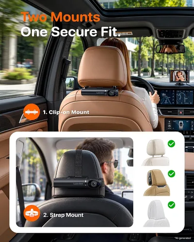 Vista 29 de LUCKVIEW GOF2 - Cámara inalámbrica para coche de bebé con monitor de 6