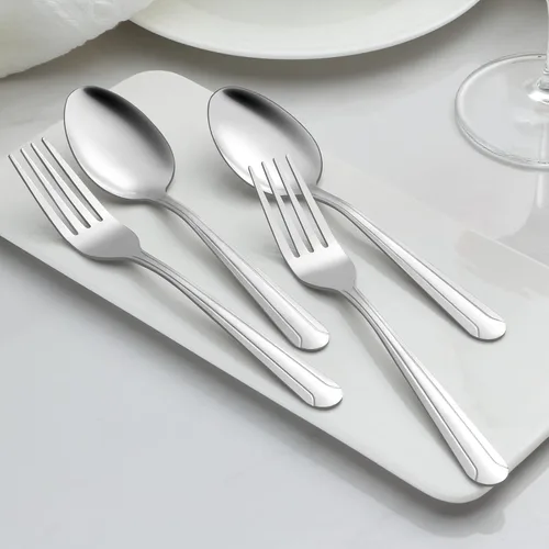Vista 6 de BEWOS Juego de 24 cucharas – Cucharas de 7.5 pulgadas, cuchara de acero inoxidable, cuchara de cena, apta para lavavajillas, cucharadas pulidas