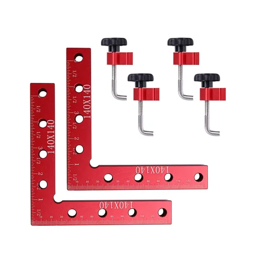 Abrazaderas de ángulo recto de 90 grados, 5.512 in/5.5 pulgadas, aleación de aluminio, carpintería de carpintería, herramienta cuadrada de sujeción