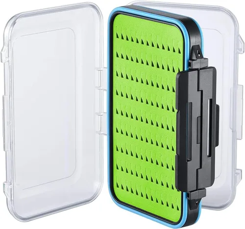 Vista 17 de Gonex Cajas de pesca con mosca para cajas de jig de pesca con mosca de dos caras, caja de pesca con mosca impermeable y ligera, tapa transparente