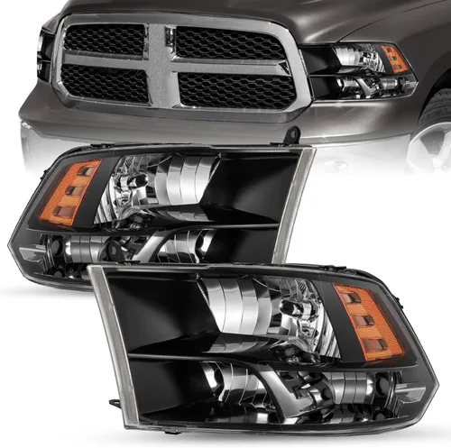 Vista 11 de SOCKIR Conjunto de faros delanteros Quad para camioneta Compatible con Dodge Ram 1500 2009-2018/Dodge Ram 2500 3500 2010-2018 Reemplazo OE