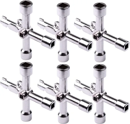 Vista 8 de ATOPLEE Llave de gabinete eléctrica, llave de 4 vías antioxidante pulida superficial, llave cruzada de triángulo/cuadrado/panel para grifo, medidor