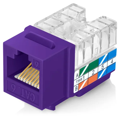 Vista 19 de Everest - Paquete de 10 conectores Keystone RJ45 Cat5e en ángulo de 90°, color negro, conectores RJ45 hembra de perfil delgado, conector Keystone
