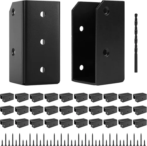 Vista 12 de Conectores de soportes para barandilla de cubierta, soportes de 2 x 4 (real 1.5 x 3.5 pulgadas) para barandilla de valla, pasamanos, escaleras