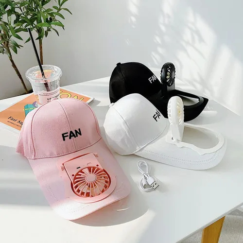 Vista 6 de CTCK Winning Fan Hat-Hat - Sombrero para hombre y mujer con ventilador integrado con carga solar USB, sombreros de sol para mujer