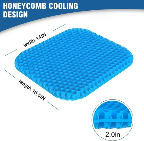Vista 2 de remedic Cojín de asiento de gel impermeable con almohadilla de incontinencia incorporada, cómodo cojín para silla para sentarse durante mucho