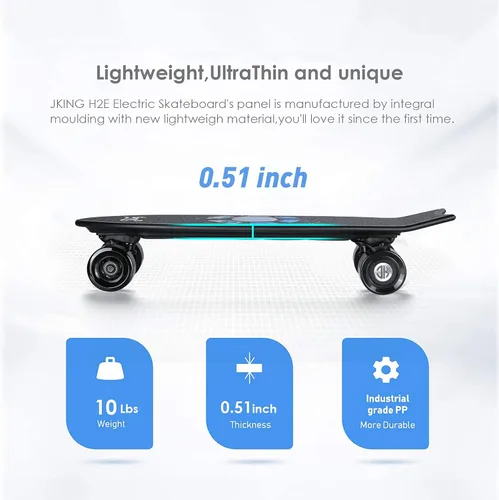 Vista 4 de Monopatín eléctrico Longboard eléctrico con control remoto monopatín eléctrico, motor de concentrador de 450 W, velocidad máxima de 18.6 MPH, rango