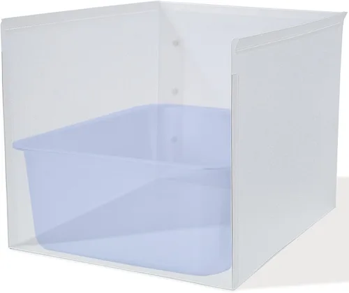 1 pieza Caja de arena para gatos, Cubierta de caja de arena con protectores contra orines de lados altos, Protector contra salpicaduras para caja de