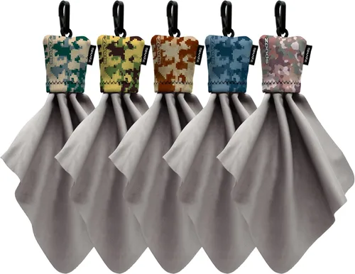 Vista 15 de SPUDZ Paquete variado clásico Tres toallas de microfibra de 10 x 10 pulgadas con bolsas de neopreno Paños de limpieza de microfibra premium