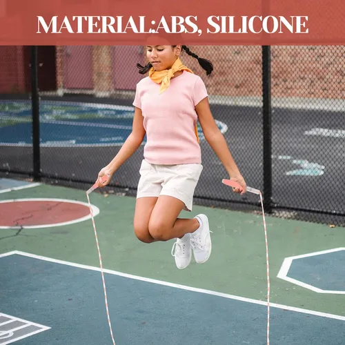 Vista 8 de Adjustable Skipping Rope with Beaded Segmented Design Non-slip Silicone Handles for Outdoor Fitness Exercise Soft Jumping Rope for Beginners and