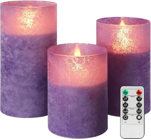 Vista 9 de ANGELLOONG Velas sin llama con control remoto para decoración de mesa, velas falsas parpadeantes que funcionan con pilas, velas de batería