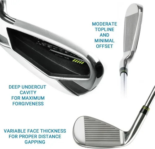 Vista 4 de Orlimar Juego de hierros de golf Intercept de una sola longitud para hombres diestros 5-6-7-8-9-PW-GW (7 palos)