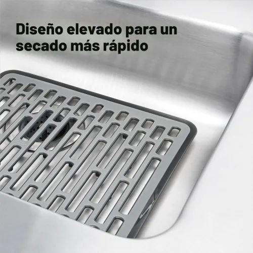 Vista 6 de OXO Good Grips - Tapete para fregadero pequeño, color gris