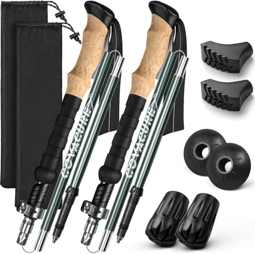 COVACURE Hiking Poles - Aluminum Alloy 7075 Trekking Poles Collapsible with Telescopic,Lightweight & Foldable Collapsible Hiking Gear for Climbing,