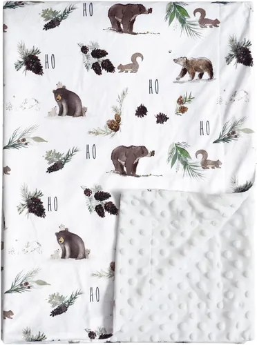 Vista 17 de david's kids Manta de microforro polar Minky para niños y niñas con doble capa y puntos elevados relajantes, transpirable y suave manta de recepción