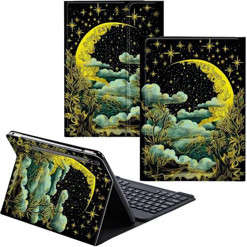 Vista 24 de Para Samsung Galaxy Tab S6 Lite Funda 2022/2020 Teclado Inalámbrico Desmontable Y Cubierta De Soporte De Cuero PU Funda Protectora Para Samsung Azul