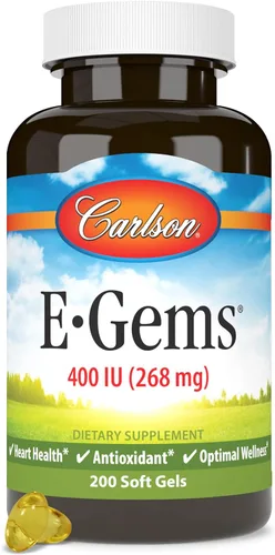 Vista 9 de Carlson - E-Gems 400 UI (268 mg), vitamina E de origen natural, bienestar óptimo, 140 geles blandos