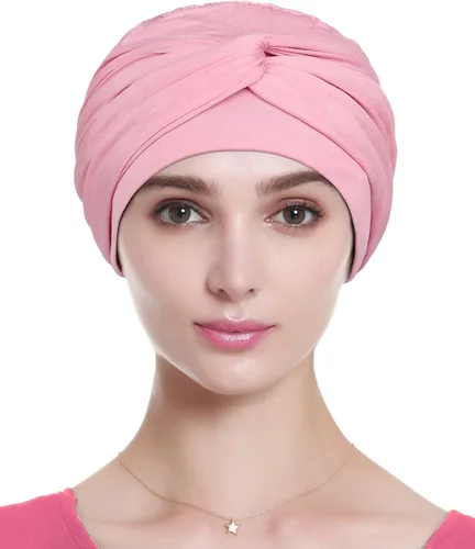Vista 4 de Gorro de quimioterapia, sombrero de verano de bambú para mujer, turbante para la cabeza para mujer