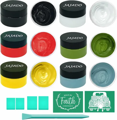 Vista 7 de JAJADO Plantillas de pantalla de seda con pasta de tiza, kit de muestra de 25 piezas, kit de inicio de transferencia de malla de impresión