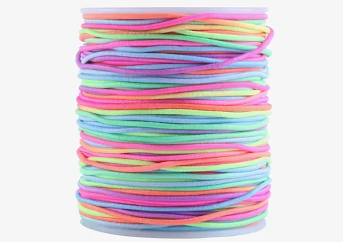 Vista 12 de KONMAY 1.0mm Cuerda elástica para pulseras, 100.6 metros de cordón elástico negro duradero para hacer joyas, cuentas, collares, manualidades DIY