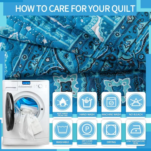 Vista 7 de VAPUTAR Juego de edredón de algodón tamaño Queen (90 x 98 pulgadas) + fundas de almohada a juego (20 x 27 pulgadas) + funda de almohada