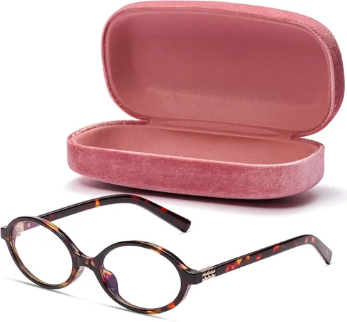 livho Blue Light Glasses for Women – Y2K Aesthetic Frame with Blush Pink Case, 90s Vibe for Screen Time Blue Light Blocking