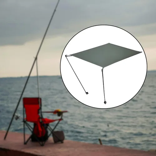 Vista 5 de Folding Chair with Canopy for Outdoor Activities and Fishing, Green