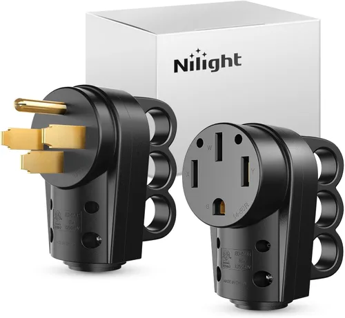 Vista 17 de Nilight Enchufe de repuesto para autocaravana de 50 amperios, 125/250 voltios, macho con mango ETL listado NEMA 14-50P para caravana, autocaravana