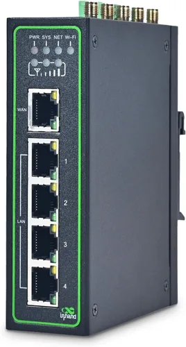 InHand Networks IR315, enrutador industrial IoT 4G LTE VPN, celular de 300 Mbps + Wi-Fi, ranuras para tarjetas SIM duales, 5 puertos Ethernet,