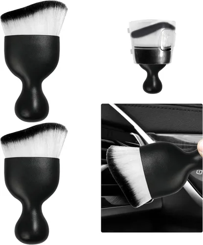 Vista 17 de Ziciner Cepillo de Detalles para Automóvil, Cerdas Suaves Curvas, Removedor de Polvo Automático, Tablero Universal del Vehículo, Rejillas