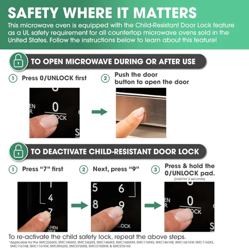 Vista 6 de SHARP Horno microondas para encimera con plato giratorio extraíble de 16.5 pulgadas, 1200 vatios, 2.2 pies cúbicos, acero inoxidable