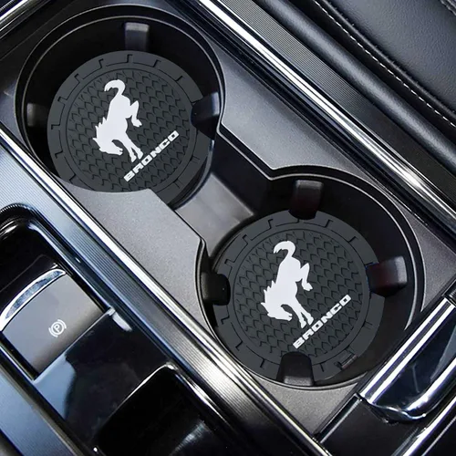 Vista 2 de Car Cup Holder Coaster for Ford Bronco Sport Recessed Silicone Cupholder Coaster Interior Accessories 2.75in 2Pack Black