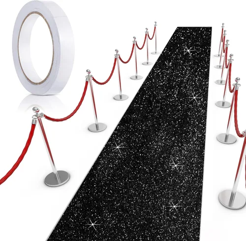 Tatuo Alfombra de pasillo para fiesta, 4.6 x 60 pies, grosor de 55 GMS con cinta para decoración de graduación, boda, exterior, pasillo, fiesta (4.6