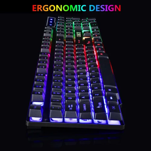 Vista 6 de RGB Gaming Keyboard and Colorful Mouse Combo,USB Wired LED Backlight Gaming Mouse and Keyboard for Laptop PC Computer Gaming and Work,Letter