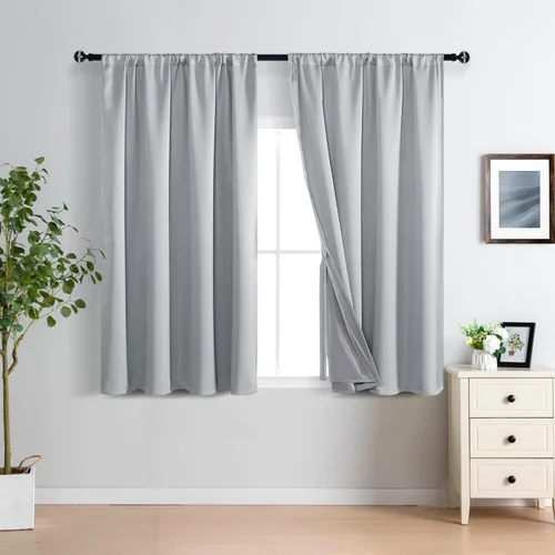 Vista 61 de XWZO Cortinas 100% opacas de 84 pulgadas de largo con alzapaños, protección de privacidad, paneles de ventana de eficiencia energética con forro