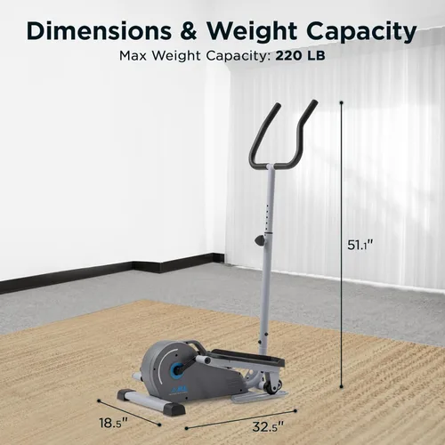 Vista 7 de JLL Elliptical Exercise Machine, Mini Elliptical Cross Trainer 2-in-1 Sit/Stand, 8-Level Magnetic Resistance, Compact Home & Office, LCD Monitor