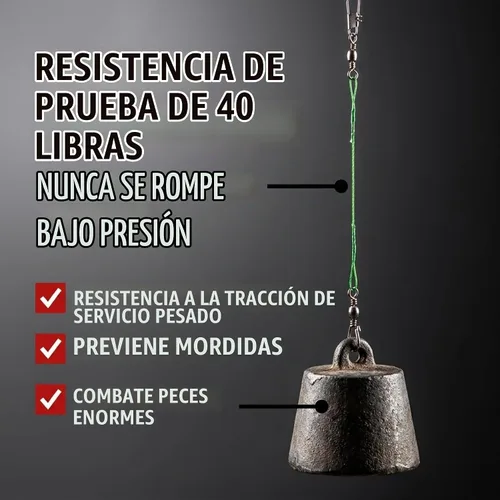 Vista 7 de Líderes de pesca con giros - Carpa - Lucio - Bagre - Muskie - Walleye - Bass - Caballa - Pargo