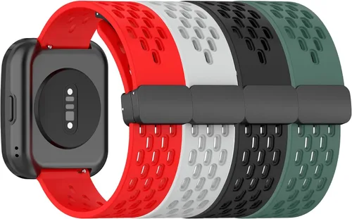 Vista 9 de TenCloud Paquete de 4 correas de reloj compatibles con Amazfit Bip 5 Smart Watch de 1.91 pulgadas de silicona transpirable, accesorios deportivos